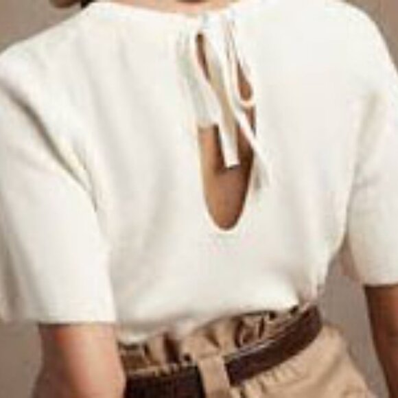 Banana Republic Factory Snow Day Tie Back Hip Length Sweater Size Small - Picture 9 of 10